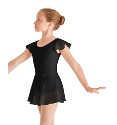 בגד בלט עם שרוולונים וחצאית מחוברת