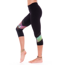 טייטס קאפרי לנשים מסופלקס בשילוב רשת