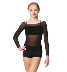 טופ שרוול ארוך לילדות מרשת אלסטית FAITH