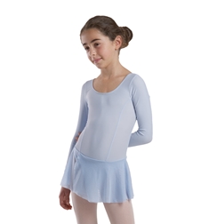 בגד בלט שרוול ארוך עם חצאית מחוברת מלייקרה מט