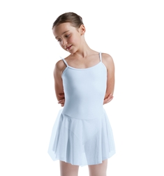 בגד גוף כתפיה דקה עם חצאית מחוברת מלייקרה מט