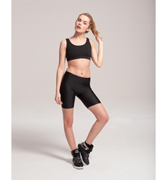 טייטס קצר של פלום מבד לייקרה מבריק