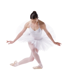 שמלת טוטו של פלום מבד לייקרה מבריק